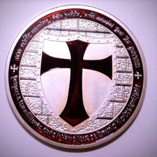 29 g silver plated plaqué argent BELLE MEDAILLE DES TEMPLIERS CHEVALIER NEUVE
