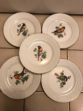 ⭕5 belles assiettes à dessert faïenceries d Onnaing décor aux oiseaux