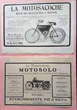 MOTO - LOT de 8  PUBLICITE (voir descriptif)  - AD - MONEY GOYON -ABC -PEUGEOT