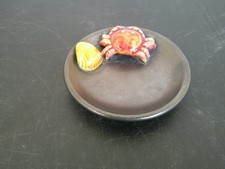 COUPELLE TROMPE L OEIL EN CERAMIQUE CRABE COQUILLAGE SUR FOND NOIR VALLAURIS ?