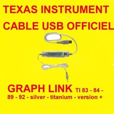 ★ CABLE LIAISON TEXAS INSTRUMENT OFFICIEL PC en USB TI83 TI84 TI89 SILVER PLUS