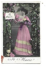 FANTAISIE - JEUNE FILLE SOUS ARCHE DE JARDIN FLEURIE - SAINTE MARIE - 15 AOUT