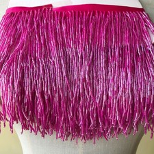 15.2cm Ballants Tube Perles Garniture Frange Ruban Satin pour Artisanat Costumes