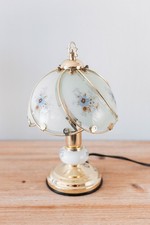 Petite Lampe Vintage de Chevet Style Tiffany Pied Dorée