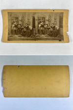 Homme et femme près d'une coiffeuse, Vintage albumen print, ca.1880, Stéréo