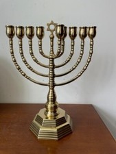 Chandelier Hébraïque Hanukkah 9 Fireside Laiton Poli