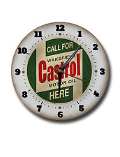 Castrol 250MM/25.4cm Diamètre Métal Horloge Murale,Garage Horloge,Atelier