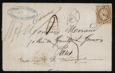 TB lettre de Paris YT 13B Mai 1862 taxée ayant voyagé vers Algérie & Mexique !!!