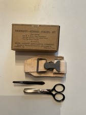 TRES RARE US WW2 TOURNIQUET SCISSORS FORCEPS SET MSA  ORIGINAL - MEDICAL DPTT