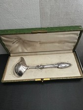 ANCIEN CUILLÈRE À BOUILLIE ARGENT MASSIF AVEC COFFRET