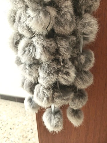 écharpe lapin pompons - en,