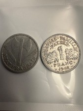 Pieces 1 .Franc 1942 . Lot De