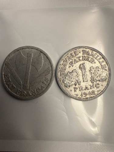Pieces franc 1942 lot - .franc,