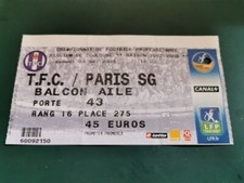RARE ORIGINAL FOOTBALL PLACE 275 TICKET  TFC / PSG Toulouse  Le 3 Mai 2008