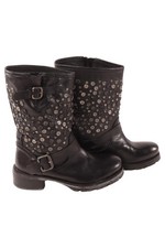 VERA GOMMA Bottes Biker Noires à Rivets Femme (EU 36)