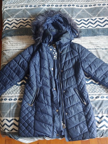 Doudoune longue bleue pour