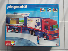 4323 PLAYMOBIL VILLE : Routier/camion remorque porte centenaire euro Trans "2007