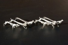 6 Porte-couteaux Animaux Art Déco: chiens, faisans, lièvres.