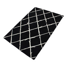 Tapis Noir Beige 100% Laine