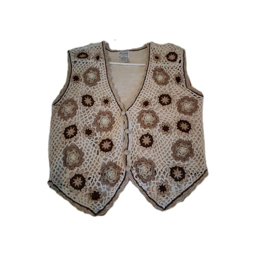 Vintage rosette crocheted - rosette, vest