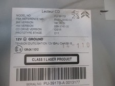 LECTEUR CD PEUGEOT 508   9807729080  2575674