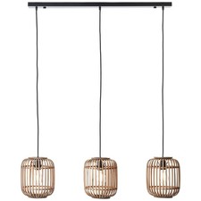 Suspension Brilliant Woodrow Noir/Brun Clair Max. 3x60W E27 Sans Ampoules