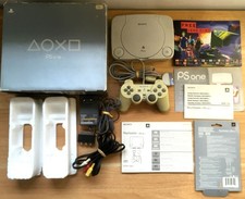 CONSOLE SONY PSOne COMPLÈTE BOÎTE NOTICE CÂBLES MANETTE PAL EURO (FR) CIB OVP N2