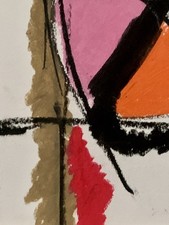 Tableau ancien composition moderne  abstraite pastel à attribuer