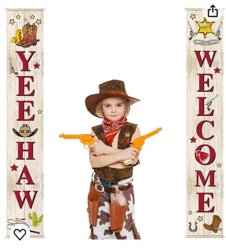 West cowboy yee haw garland - cowboy,