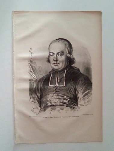 Gravure ancienne abbé de - ,