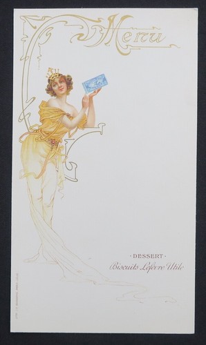 Rare menu biscuits lefevre - menu,