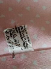 PARURE DE LIT BEBE DRAP COTON PLAT+TAIE D OREILLER COEURS FABRIQUE FRANCE57X39 c