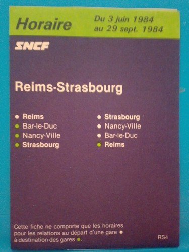 Horaires reims strasbourg - reims,