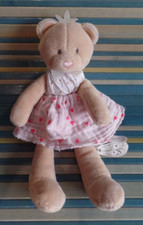 S24 / doudou peluche ours jupe rose coeur love doudou plume DOUDOU ET COMPAGNIE