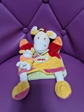 DOUDOU ET COMPAGNIE PLAT MARIONNETTE CHEVAL GIRAFE BEBE ROUGE JAUNE TBE