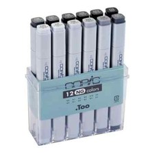 Copic Classic Twin Markers Natural Gray 12 Colors Set Premium Artist Markers