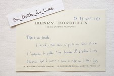 Carte de visite Henry Bordeaux