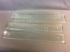 Lot de 4 anciennes grandes plaques de propreté en verre de porte vintage