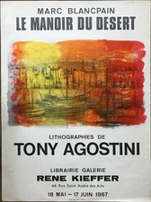 TONY AGOSTINI AFFICHE LITHOGRAPHIE GALERIE EXPO 1967  ORIGINAL FRENCH POSTER 