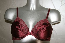 soutien gorge bordeaux dentelle et satin à armatures AUBADE 85 C 32C valeur 115€