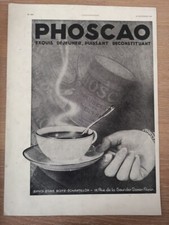Publicité 1930 Phoscao petit déjeuner au cacao Rue des Tour des dames Paris 2704
