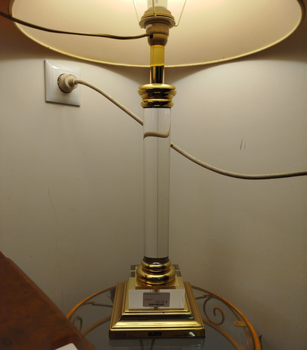 Lampe dauphin colonne verre - lampe,