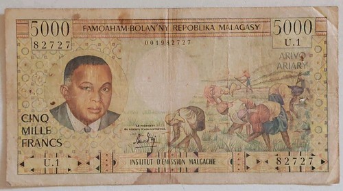 Billets banque madagascar post - billets,