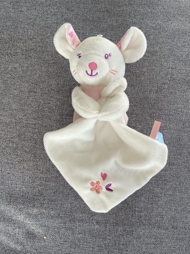 Doudou souris blanche mouchoir - souris,