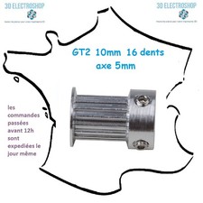 Poulie aluminium GT2 10mm 16 dents axe 5mm 3d print,cnc belt timing pulley