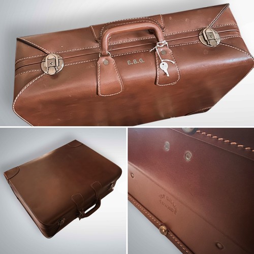 Vintage leather suitcase - vintage,