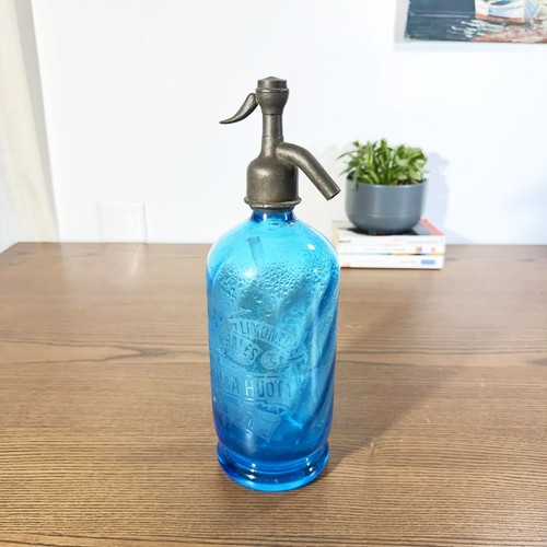 Siphon ancien bleu - , torsadé
