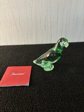 Perruches / perroquets vert clair en cristal de Baccarat