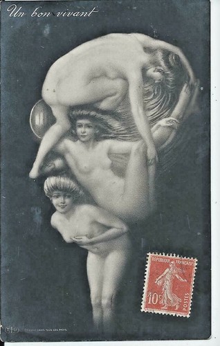 Cpa fantaisie avec des nus - fantaisie,