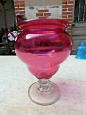 GRANDE VEILLEUSE PHOTOPHORE LAMPE SANCTUAIRE ROUGE SUR PIED EGLISE 19ème SIECLE